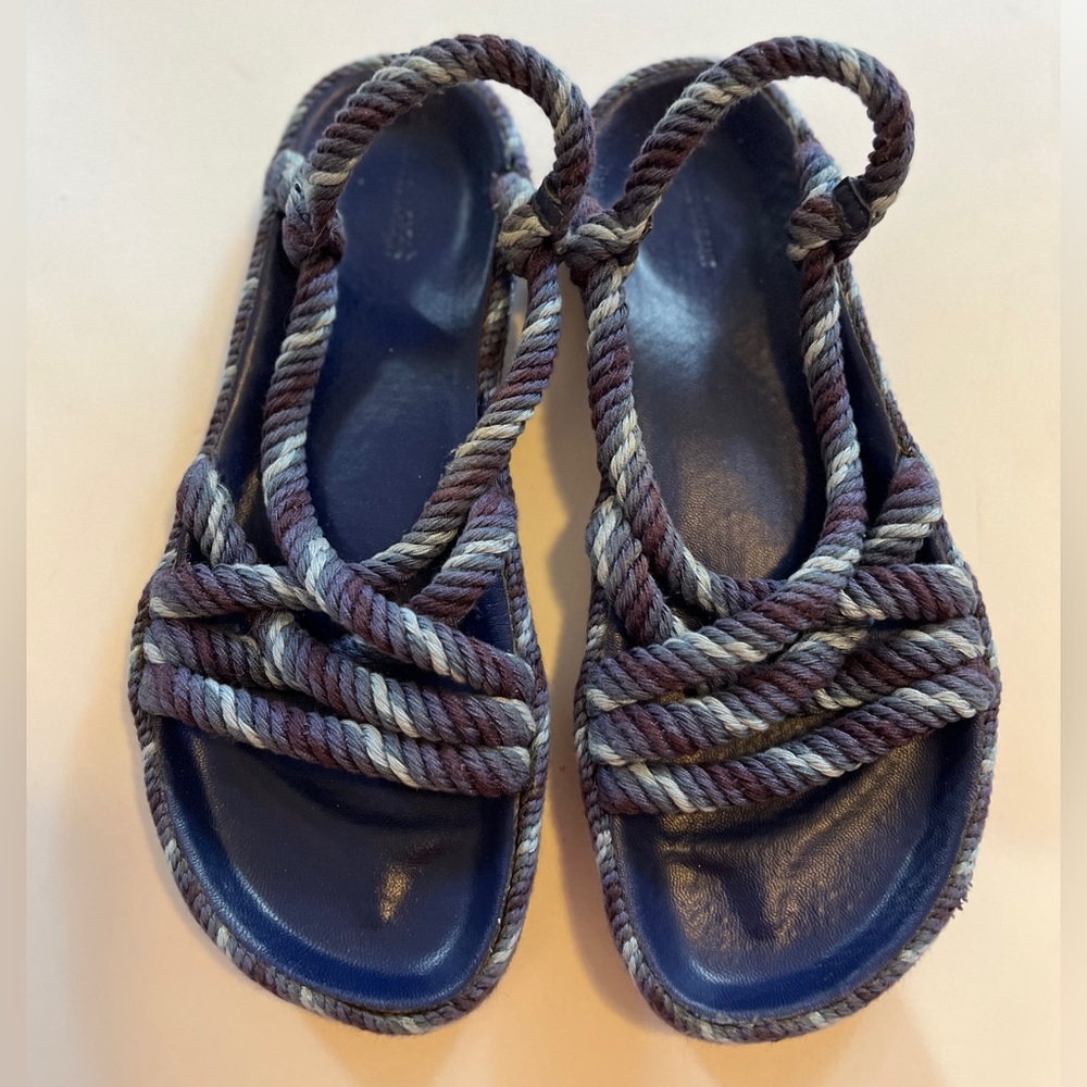 Isabel Marant Blue Cotton Rope Footbed Sandals